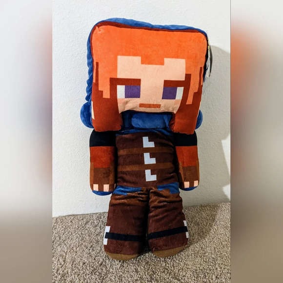 Minecraft Legends Ranger Pillow Plush Video Game 19 Inch Stuffed MoJang New Blue - Picture 1 of 7
